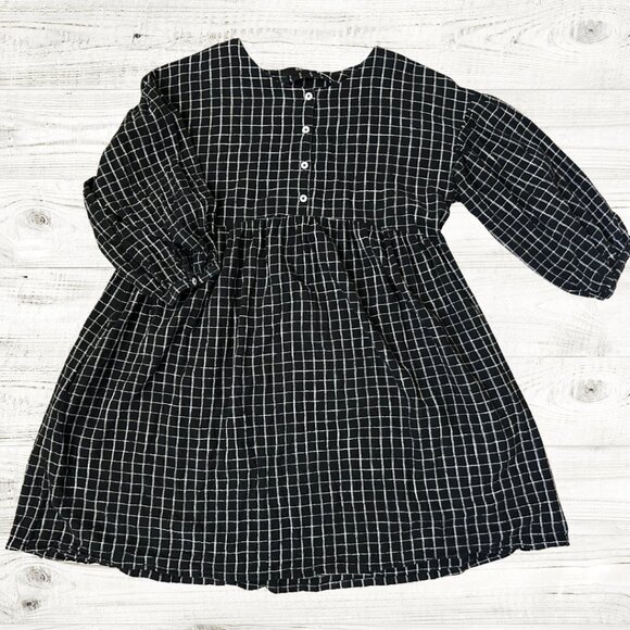 Able Nico swing dress black grid Size Medium Comfycore - Picture 2 of 3